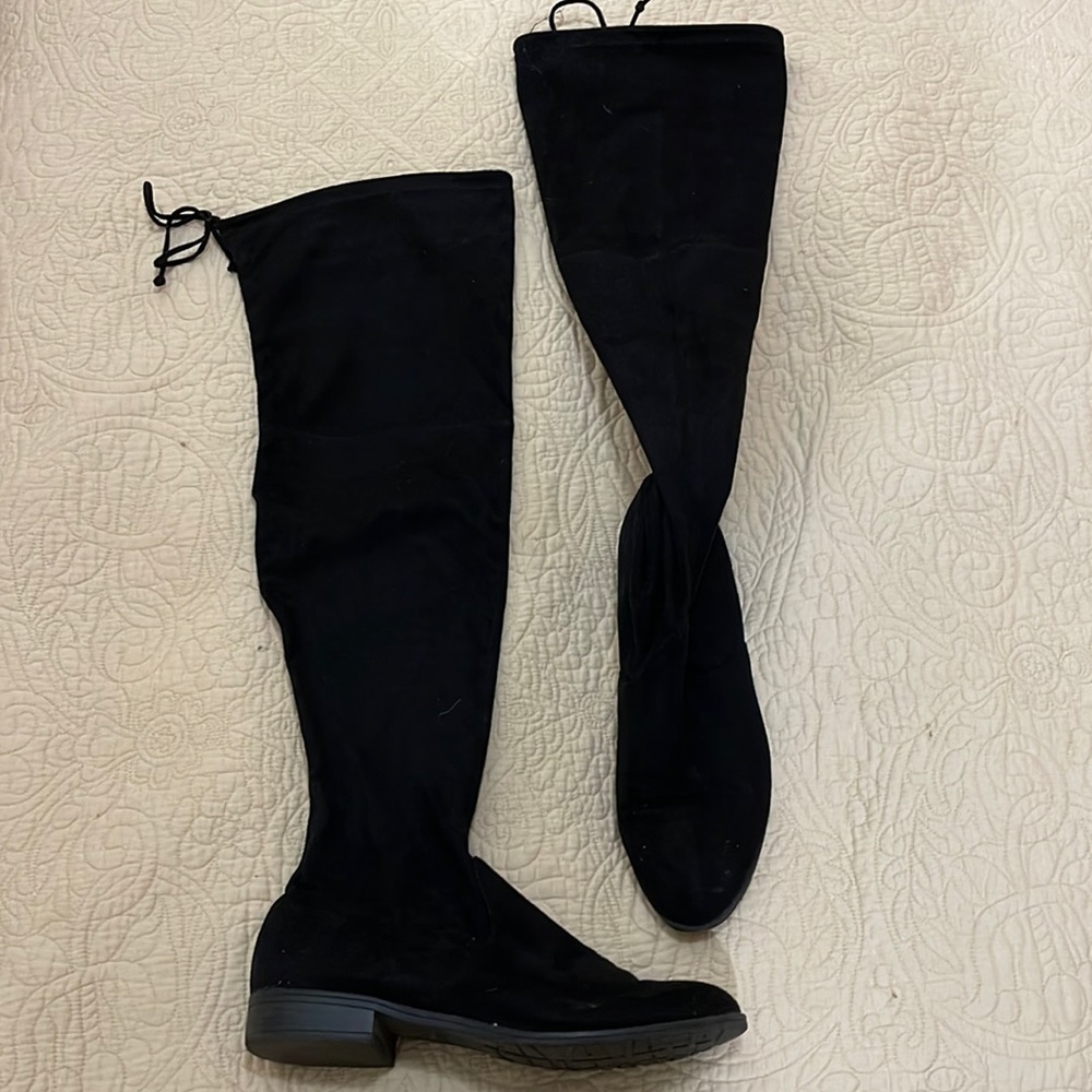 UNISA Over the Knee Black Suede Boots